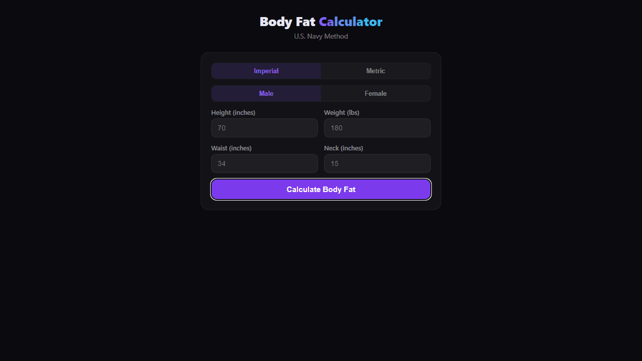 Body Fat Calculator screenshot 1