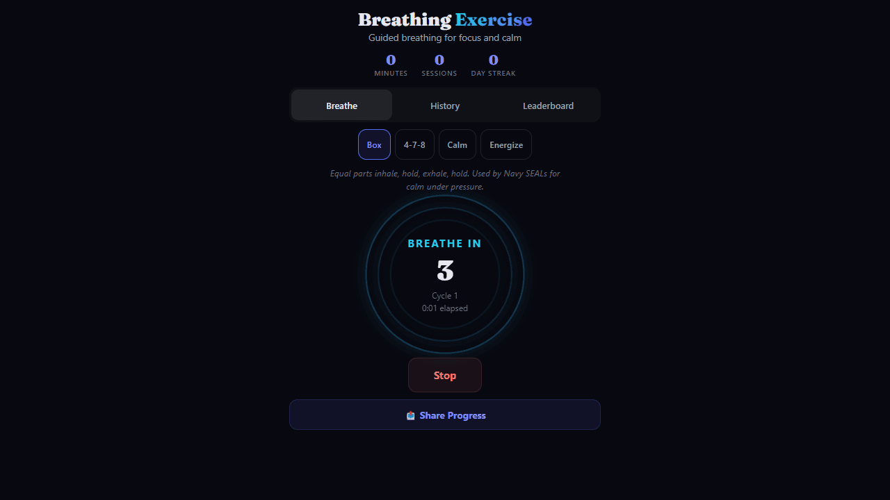 Breathing Exercise screenshot 1