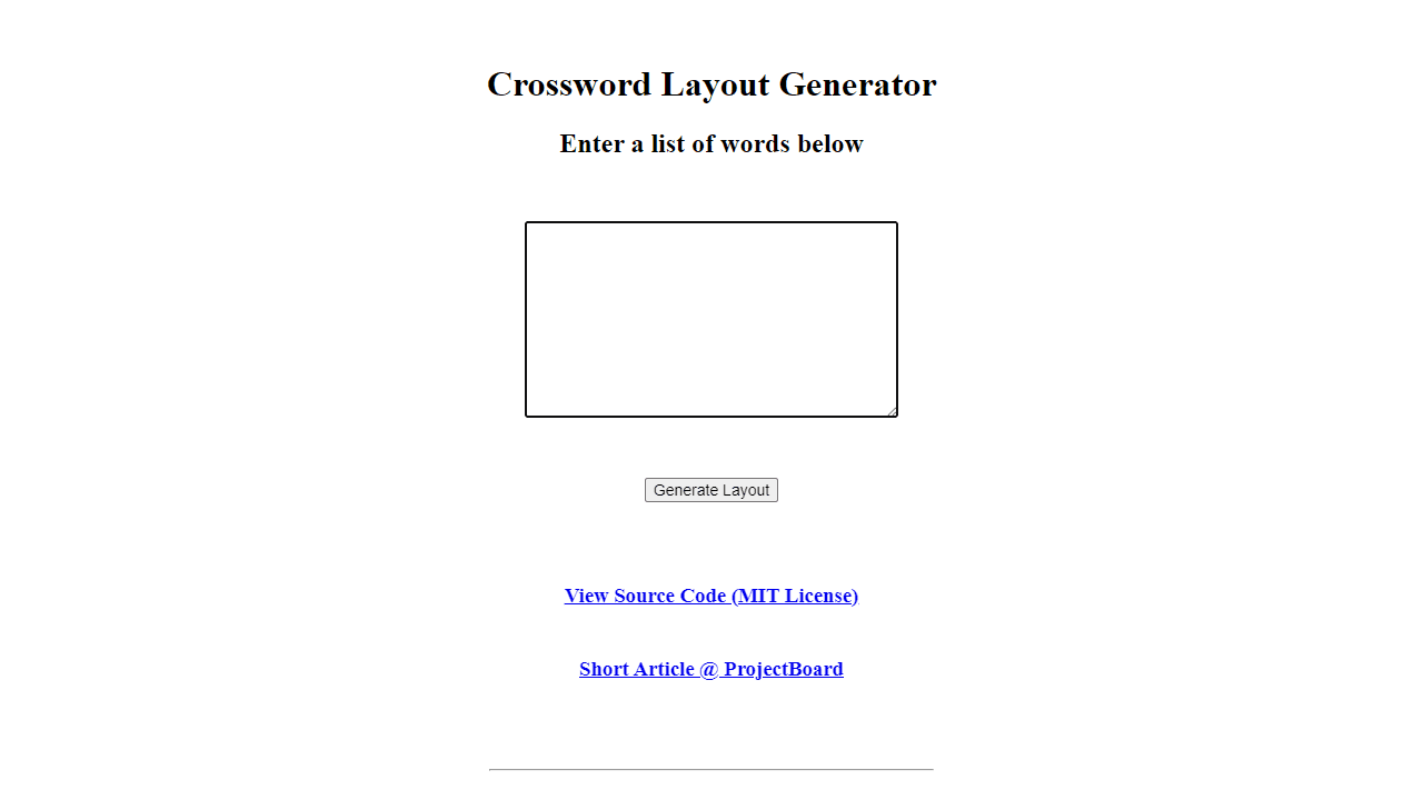 Crossword Generator screenshot 2
