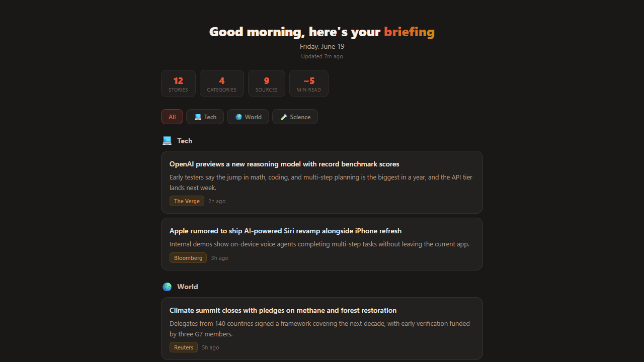Daily Briefing screenshot 1