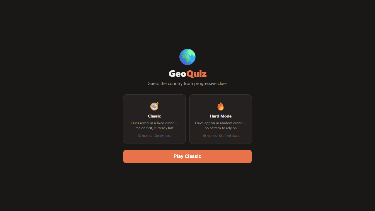 GeoQuiz screenshot 1