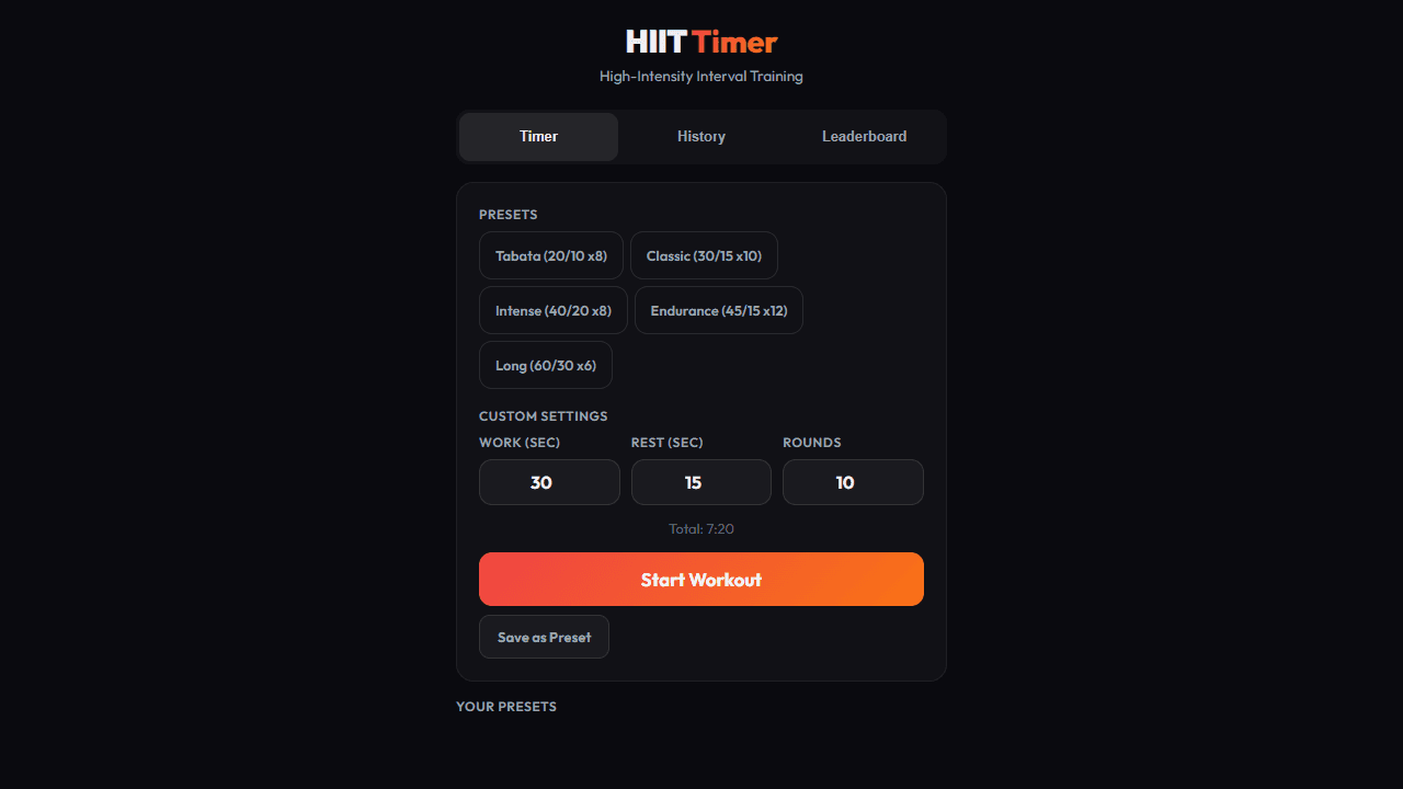 HIIT Timer screenshot 1