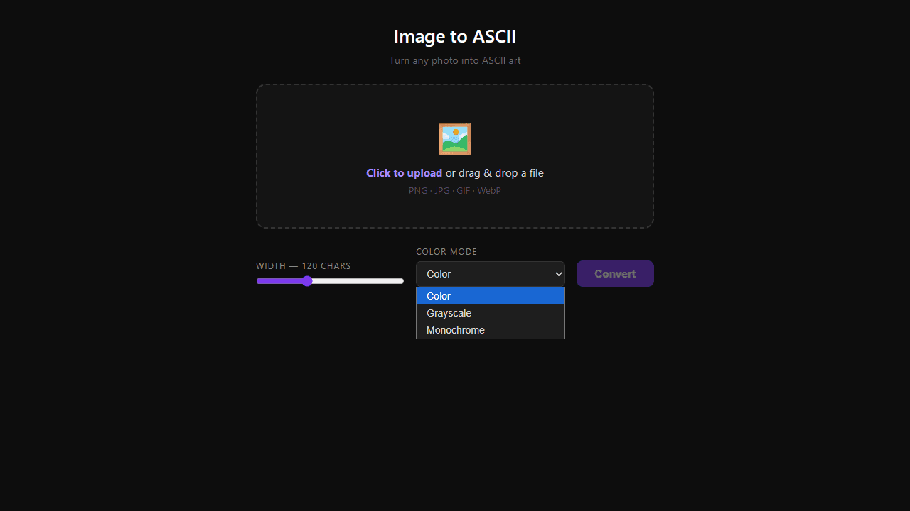 Image to ASCII screenshot 1