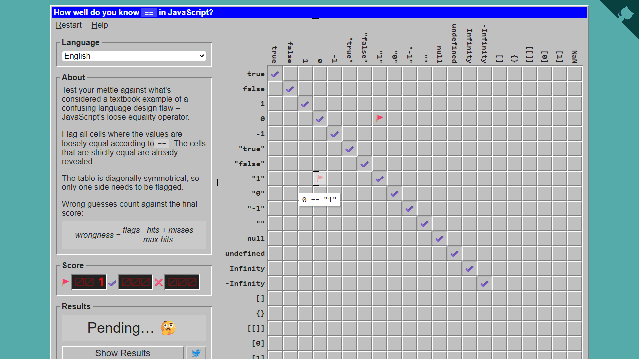 JS Equality Game screenshot 2