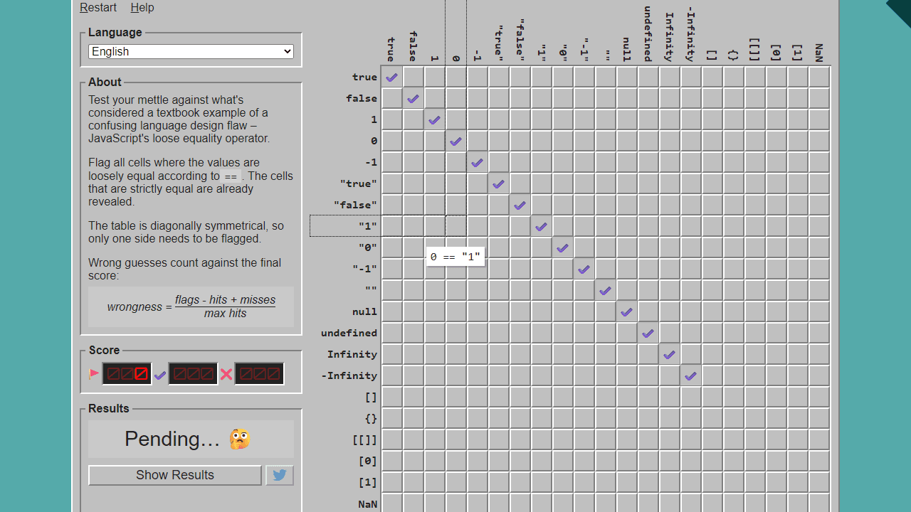 JS Equality Game screenshot 3