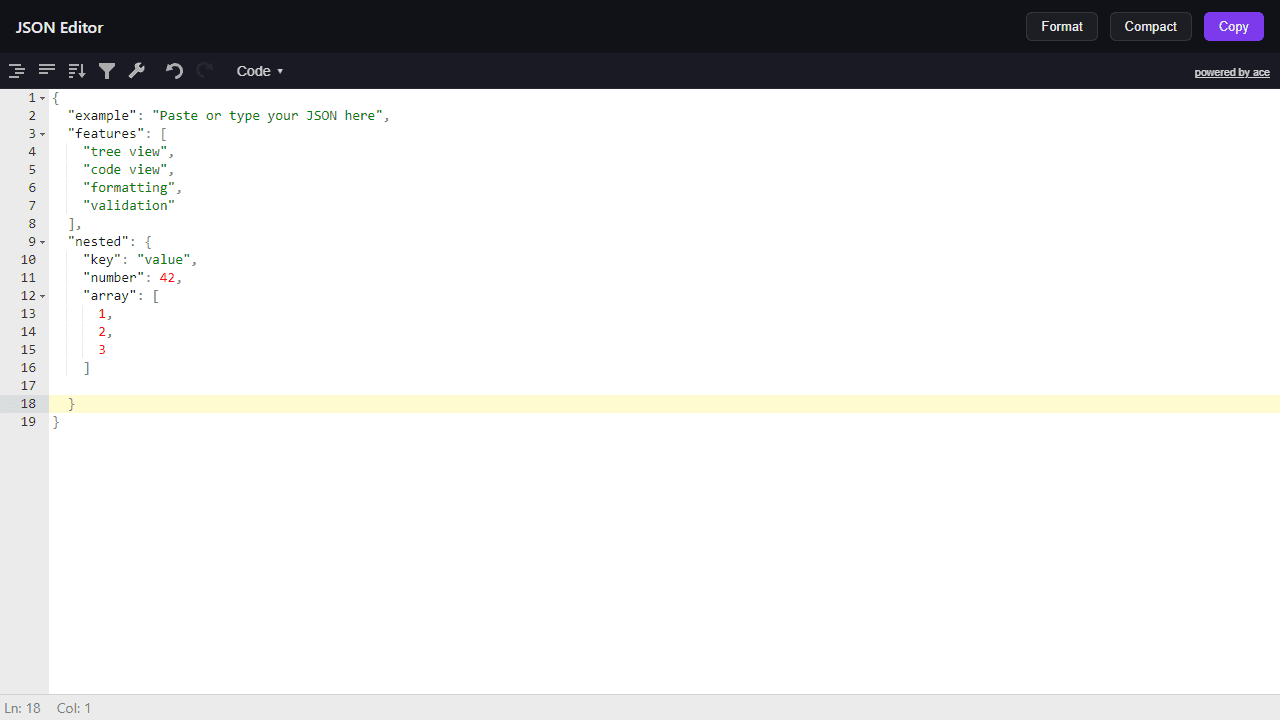 JSON Editor screenshot 2