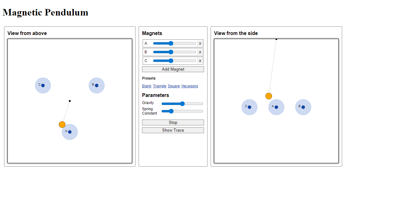 Magnetic Pendulum screenshot 1
