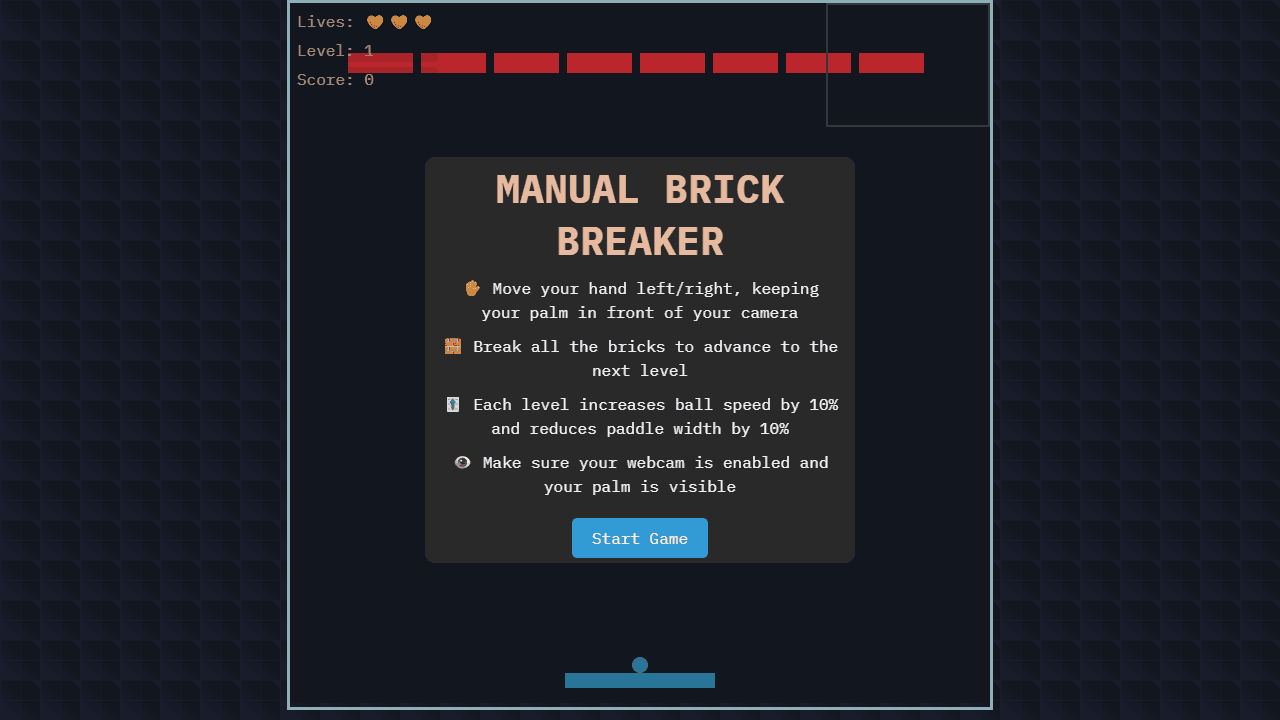 Hand-Tracked Block Breaker screenshot 3