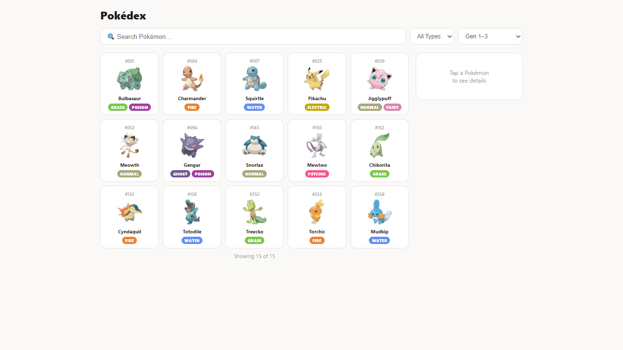 Pokédex Gen 1–3 screenshot 1
