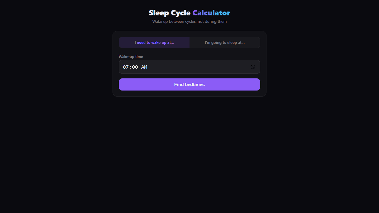 Sleep Cycle Calculator screenshot 2