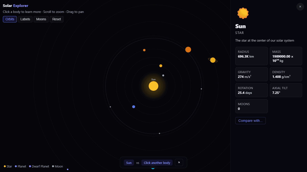 Solar System Explorer screenshot 1