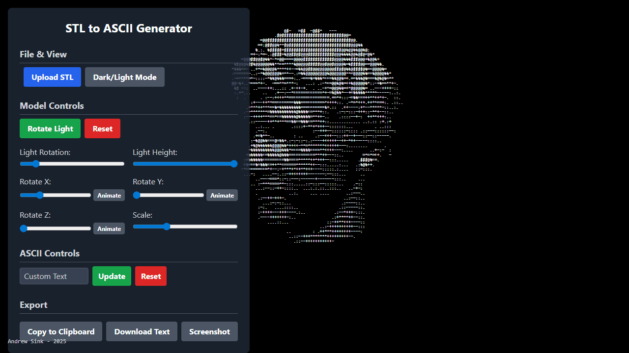 STL to ASCII screenshot 1