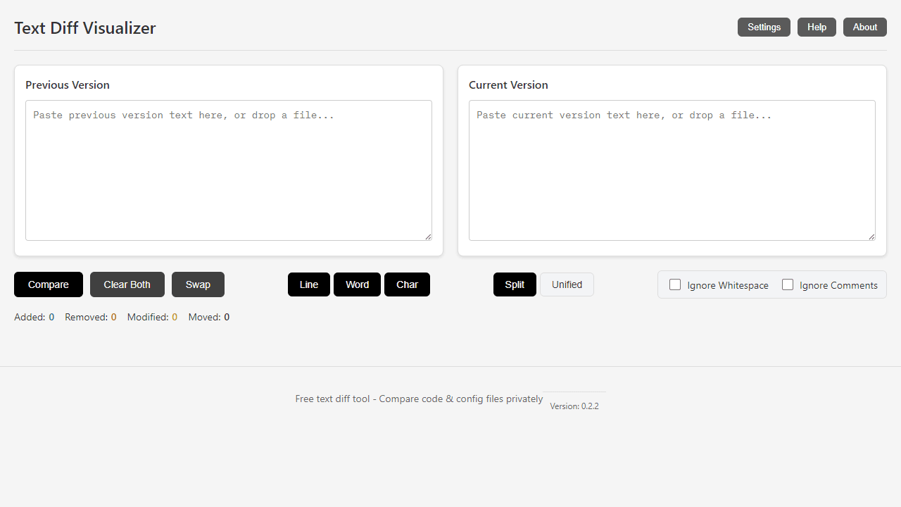 Text Diff screenshot 1