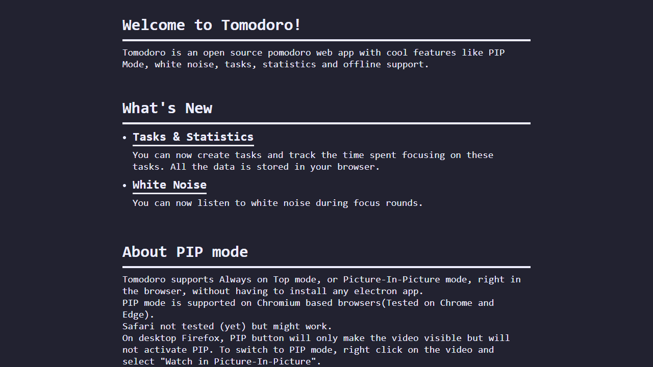 Tomodoro screenshot 2