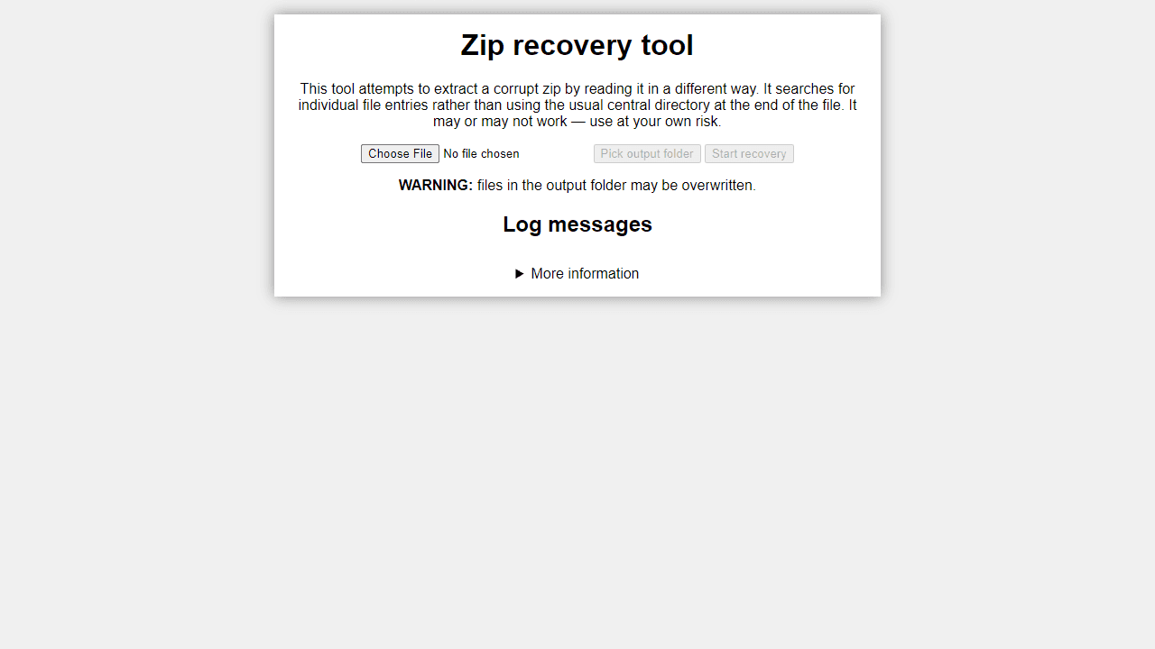 ZIP Recovery Tool screenshot 1