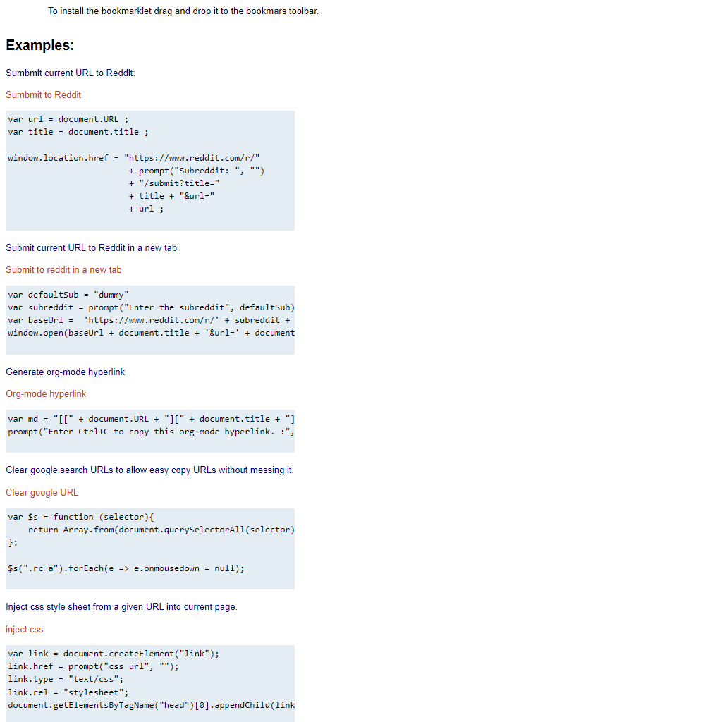 Bookmarklet Maker
