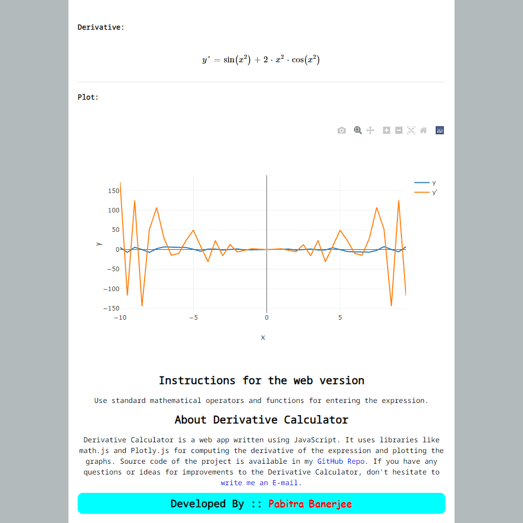 Derivative Calculator