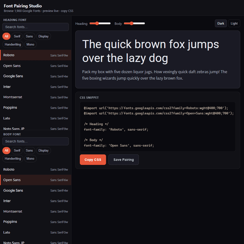 Font Pairing Studio
