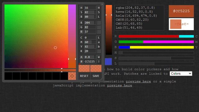 Advanced Color Picker