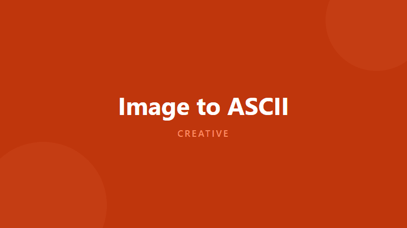 Image to ASCII