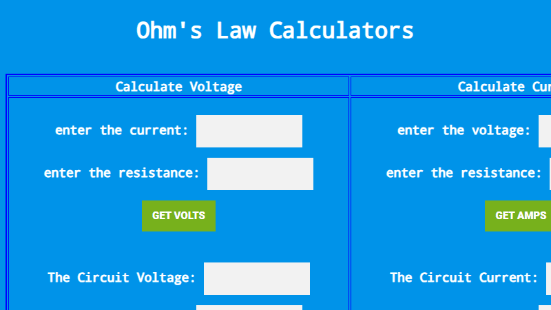 Ohm's Law Calculator