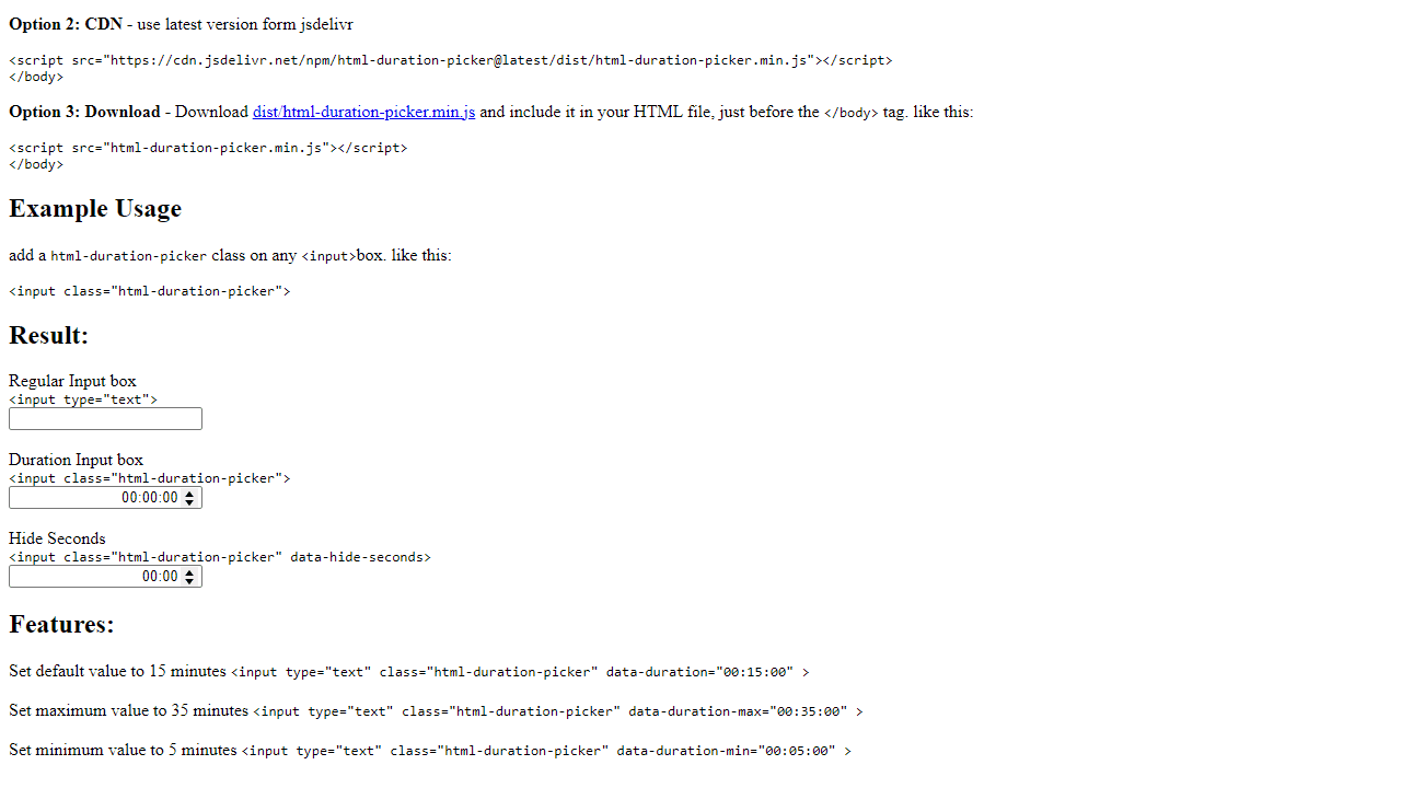 Duration Picker screenshot 1