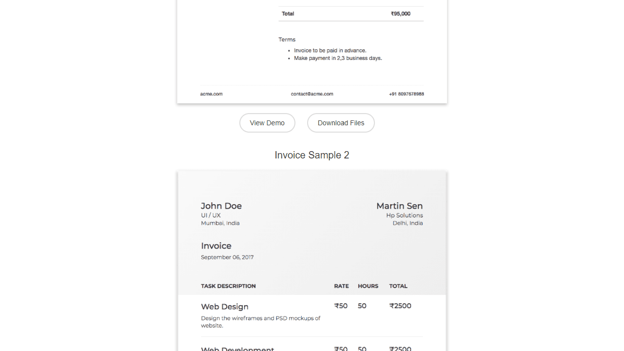 Invoice Templates screenshot 1