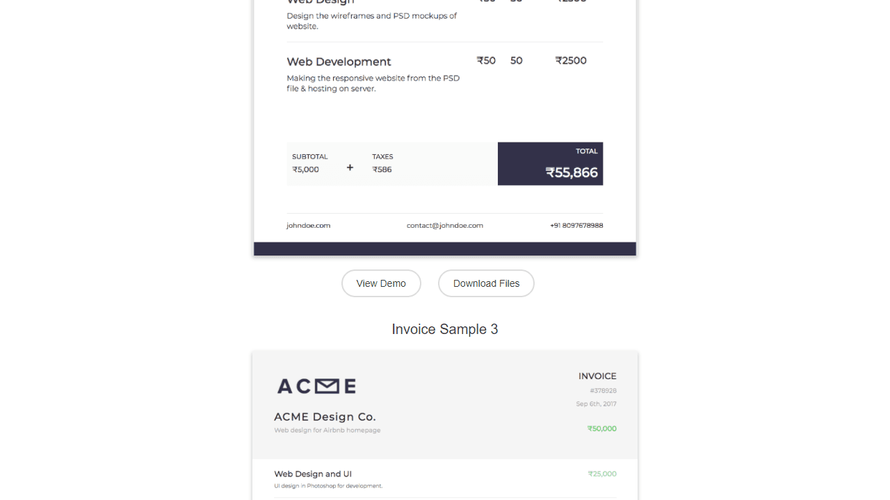 Invoice Templates screenshot 2